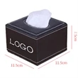 Leather Square Tissue Box Covers | https://www.bestnamebadges.com
