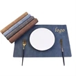 Leather Rectangle Placemat Linen Finish | https://www.bestnamebadges.com