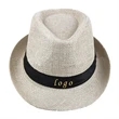 Custom Fedora Made With Straw | https://www.bestnamebadges.com