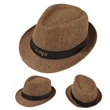 Custom Fedora Made With Straw | https://www.bestnamebadges.com
