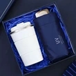UV Protection Umbrella w/12oz Travel Coffee Mug Gift Box Set | https://www.bestnamebadges.com