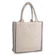 Color Stripe Fancy Web Handle Tote Bag W/ Bottom Gusset | https://www.bestnamebadges.com