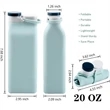 Custom 20oz Large Printing Area Collapsible Water Bottle | https://www.bestnamebadges.com