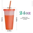 Custom 17oz 24 oz Reusable Color Changing Stadium Cup | https://www.bestnamebadges.com