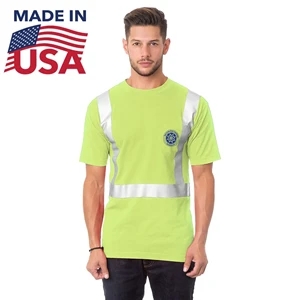 USA-Made Class 2 Poly-Cotton Safety T-Shirt with Pocket | https://www.bestnamebadges.com