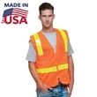 ANSI Class 2 USA Made Polyester Safety Vest with Pockets | https://www.bestnamebadges.com