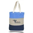 12 Oz. Canvas Tri-Color Promotional Tote Bag | https://www.bestnamebadges.com