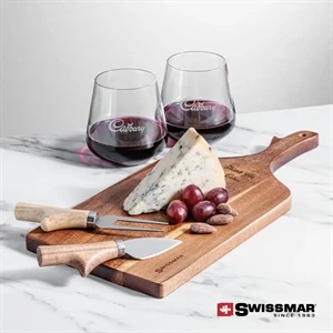 Swissmar® Paddle Board & 2 Breckland Stemless Wine | https://www.bestnamebadges.com