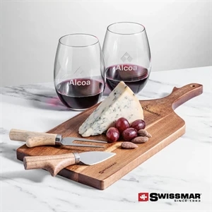 Swissmar® Paddle Board & 2 Carlita Stemless Wine | https://www.bestnamebadges.com