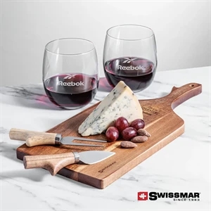 Swissmar® Paddle Board & 2 Zacata Stemless Wine | https://www.bestnamebadges.com