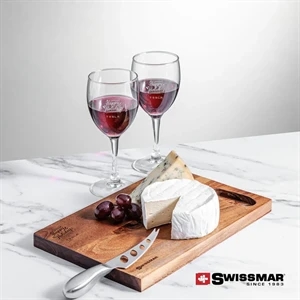 Swissmar® Acacia Board &  2 Carberry Wine | https://www.bestnamebadges.com