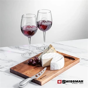 Swissmar® Acacia Board &  2 Connoisseur Wine | https://www.bestnamebadges.com