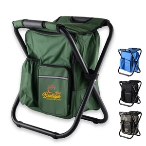 Outdoor Backpack Cooler Fishing Foldable Stool Chair | https://www.bestnamebadges.com