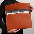 PU Leather A4 File Document Holder Waterproof Envelope Case | https://www.bestnamebadges.com