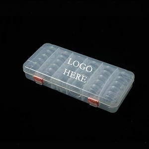 plastic clear ornament storage container box with 25 jars