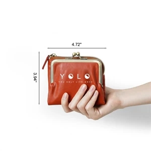 MOQ 50 Leather Zippered Coin Pouch For Women