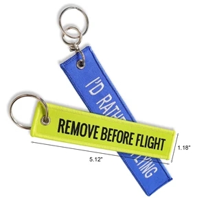 Custom Embroidery Woven Flight Keychain