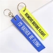 Custom Embroidery Woven Flight Keychain | https://www.bestnamebadges.com