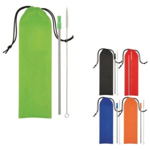 Stainless Steel Straw Kit | https://www.bestnamebadges.com