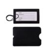Vegan Leather Luggage Tag with Loop Strap | https://www.bestnamebadges.com