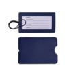 Vegan Leather Luggage Tag with Loop Strap | https://www.bestnamebadges.com