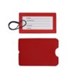 Vegan Leather Luggage Tag with Loop Strap | https://www.bestnamebadges.com