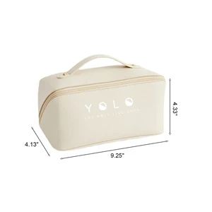Premium Leather Pillow Cosmetic Toiletry Bag