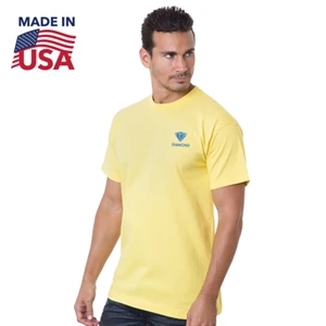 USA-Made 100% Pre-Shrunk Heavyweight Crew Tee Shirt | https://www.bestnamebadges.com
