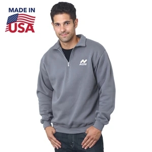Made in USA Unisex Pre-Shrunk Quarter Zip Fleece | https://www.bestnamebadges.com