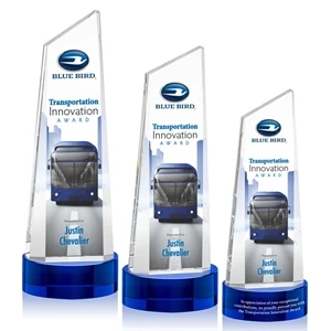 Belmont Tower VividPrint™ Award on Stanrich - Blue | https://www.bestnamebadges.com