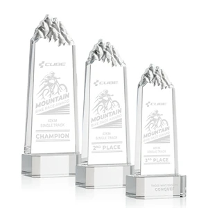 Himalayas Tower Award on Base - Clear | https://www.bestnamebadges.com