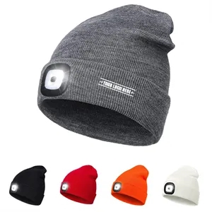 LED Headlamp Winter Cap Lighted Hat Flashlight Gifts | https://www.bestnamebadges.com
