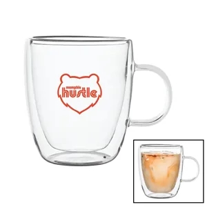 14 oz. Double Walled Latte Glass Mug w/ Handle | https://www.bestnamebadges.com