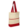 100% Cotton Canvas Sheeting Color Accent Tote Bag W/ Pocket | https://www.bestnamebadges.com