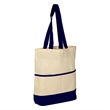 100% Cotton Canvas Sheeting Color Accent Tote Bag W/ Pocket | https://www.bestnamebadges.com