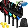 Wood Pickleball Paddles Set of 4 | https://www.bestnamebadges.com