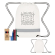 Lil' Bit Reflective Non-Woven Coloring Drawstring Bag Wit... | https://www.bestnamebadges.com