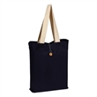 100% Cotton Canvas Colored Button-Up Tote | https://www.bestnamebadges.com