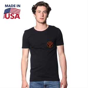 USA Made Unisex Organic Short Sleeve Pocket Tee | https://www.bestnamebadges.com