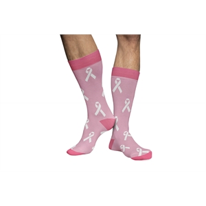 Mens Breast Cancer Dress Sock - Made In Italy
