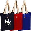 100% Cotton Canvas Colored Button-Up Tote | https://www.bestnamebadges.com