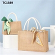 Large Reusable Jute Burlap Tote Bag With Handles | https://www.bestnamebadges.com