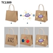 Large Reusable Jute Burlap Tote Bag With Handles | https://www.bestnamebadges.com