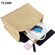 Large Reusable Jute Burlap Tote Bag With Handles | https://www.bestnamebadges.com