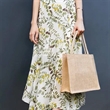 Large Reusable Jute Burlap Tote Bag With Handles | https://www.bestnamebadges.com