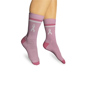 Woman's Breast Cancer Athletic Socks- Made In Italy