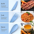 Portable Travle Wheat Straw Cutlery Kit With Case | https://www.bestnamebadges.com