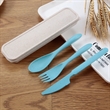 Portable Travle Wheat Straw Cutlery Kit With Case | https://www.bestnamebadges.com