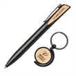 Alban Aluminium Pen w/Bamboo Keyring Set | https://www.bestnamebadges.com