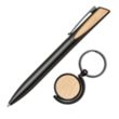 Alban Aluminium Pen w/Bamboo Keyring Set | https://www.bestnamebadges.com